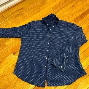 J crew button down shirt xl navy and blue